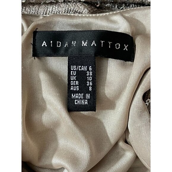 Aidan Mattox Mini Dress Metallic Sparkle Sequins Party Cocktail 6 - Picture 8 of 9